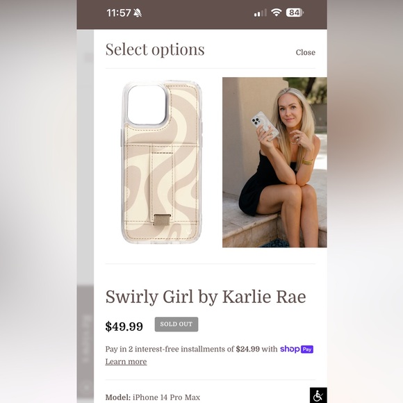 Sold Out Walli Case - iPhone 14 Pro Max - Swirly Girl by Karlie Ray - Picture 2 of 5